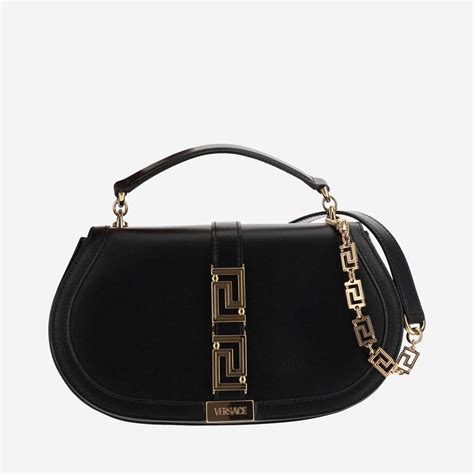 black shoulder bag versace|versace greek goddess bag.